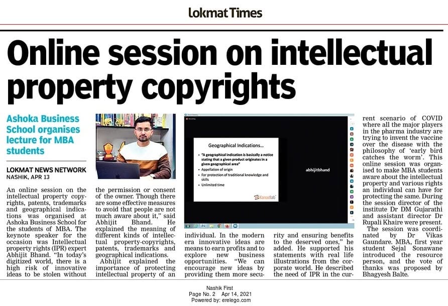 Ashoka Business School Organizes Expert Lecture on Intellectual Property Rights to Equip MBA Students for the Innovation Economy